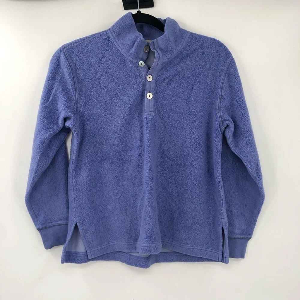 SOFT SURROUNDINGS Pullover Sweater 1/4 Button Periwinkle PXS Petite Women Soft